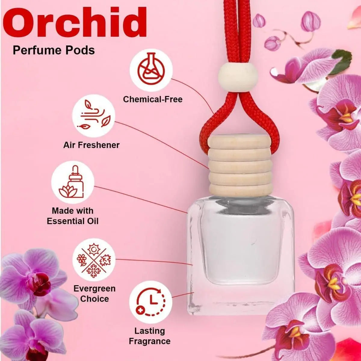 Hanging Car Perfume Pods Diffuser Scent (Pack of 1 Assorted Perfume) f2hevn-vt