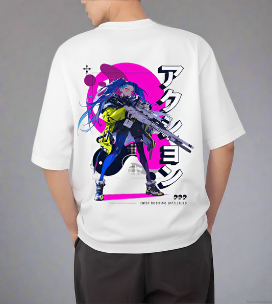 Men's printed oversized t-shirt| Digital action |