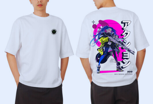 Men's printed oversized t-shirt| Digital action |