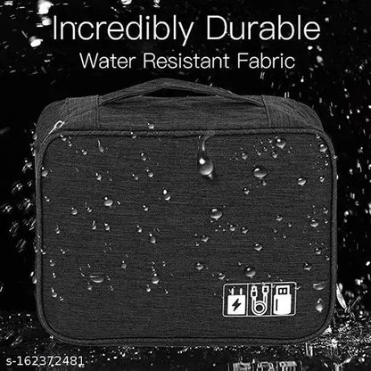 Electronic Accessories Bag for USB Cables, Hard Disk, Power Bank, HDD, SD Card, Adapters, Earphone, Mobilephone, Chargers, Wires Gadget and Cable Travel Organizer Bag (Black) Trend Horizon
