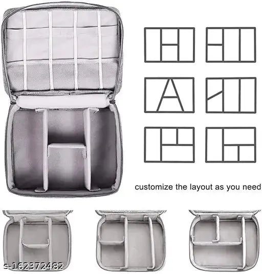 Electronic Accessories Bag for USB Cables, Hard Disk, Power Bank, HDD, SD Card, Adapters, Earphone, Mobilephone, Chargers, Wires Gadget and Cable Travel Organizer Bag (Black) Trend Horizon
