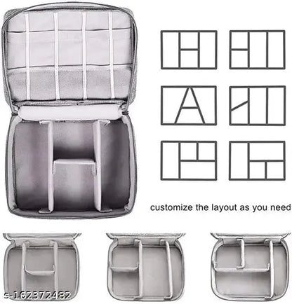 Electronic Accessories Bag for USB Cables, Hard Disk, Power Bank, HDD, SD Card, Adapters, Earphone, Mobilephone, Chargers, Wires Gadget and Cable Travel Organizer Bag (Black) Trend Horizon